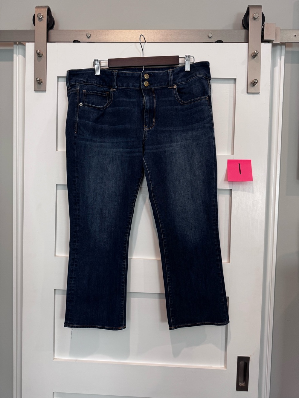 American Eagle Outfitters Dark Blue Straight Crop Jeans